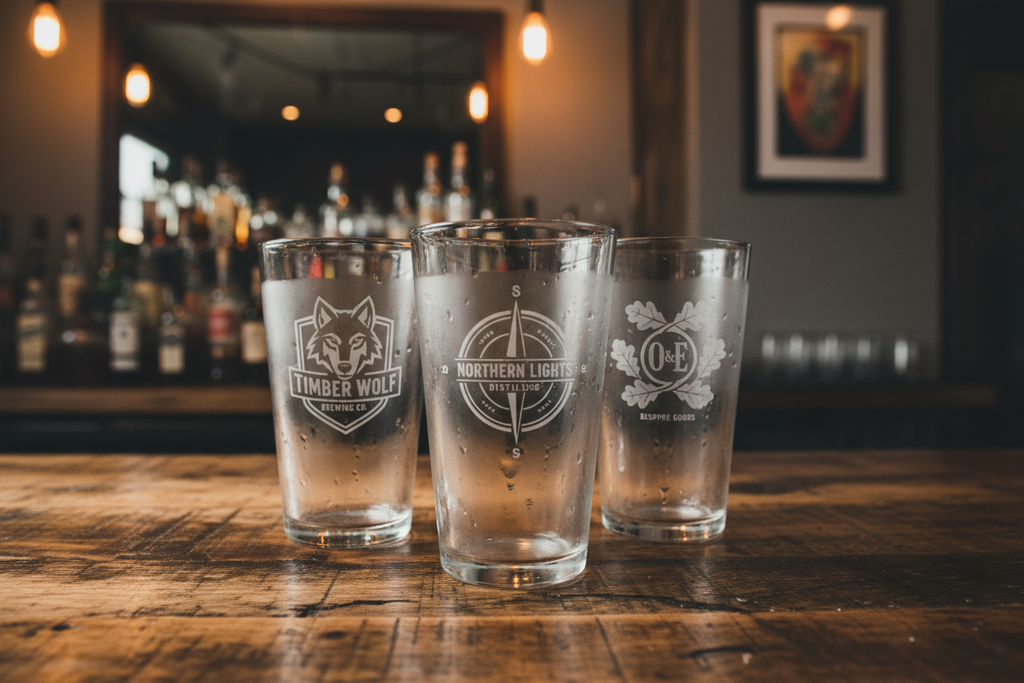 Etched Glass Cups Mockup